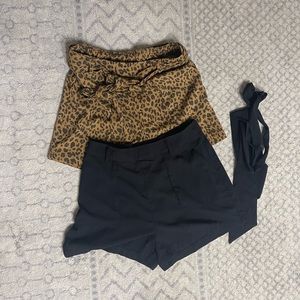 (2) pairs of Paper Bag Waist Shorts